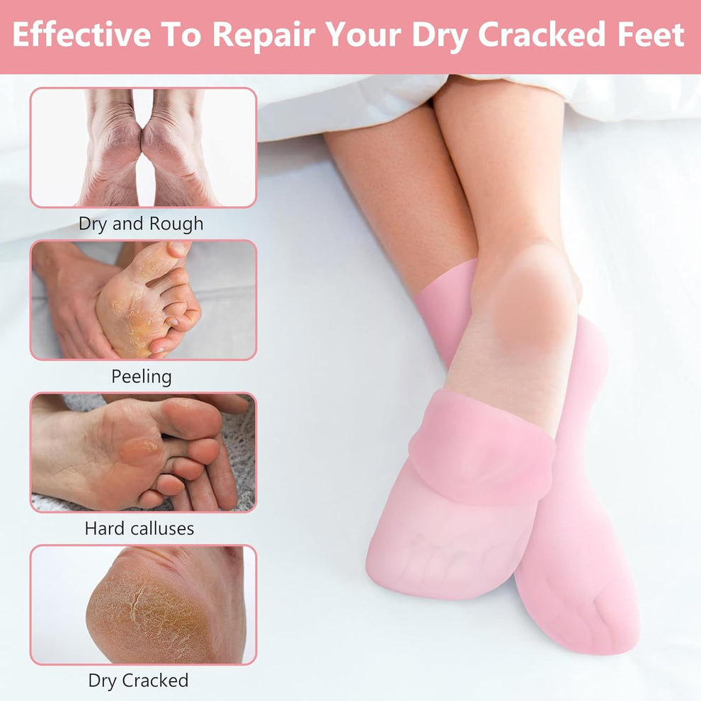 Silicone Gel Heel Socks Anti Slip For Dry Cracked Feet