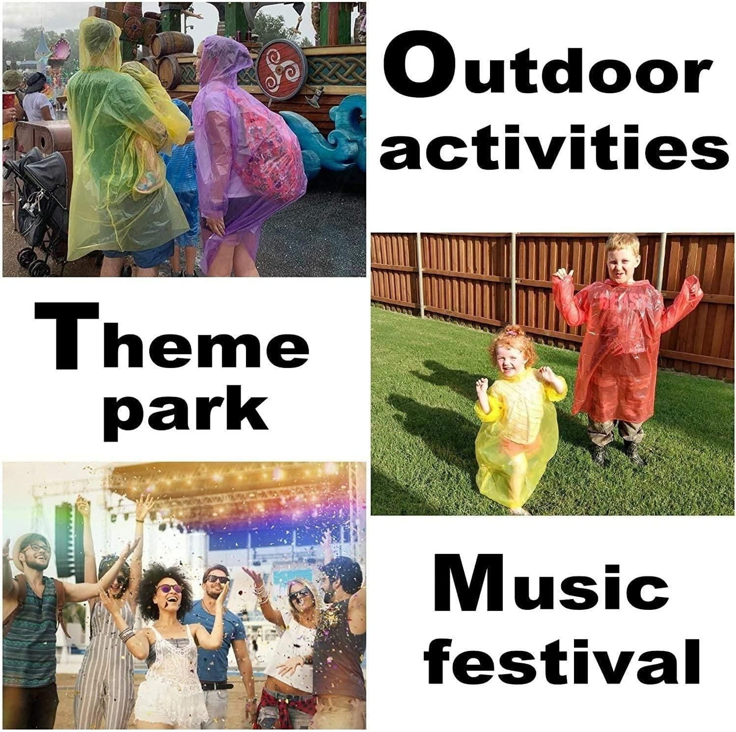 REUSABLE POCKET RAIN COAT (Set of 5)