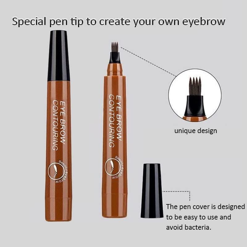 Waterproof Liquid Long Lasting 4 Points Eyebrow Pen