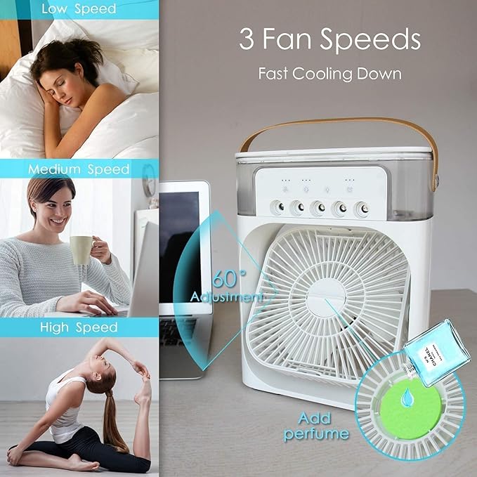 Portable 3-in-1 Air Conditioner Fan & Cooler – Instant Cooling for Home & Office