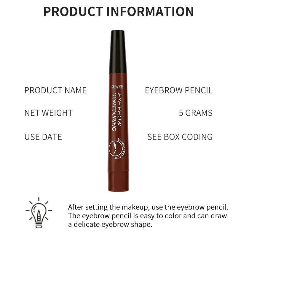 Waterproof Liquid Long Lasting 4 Points Eyebrow Pen