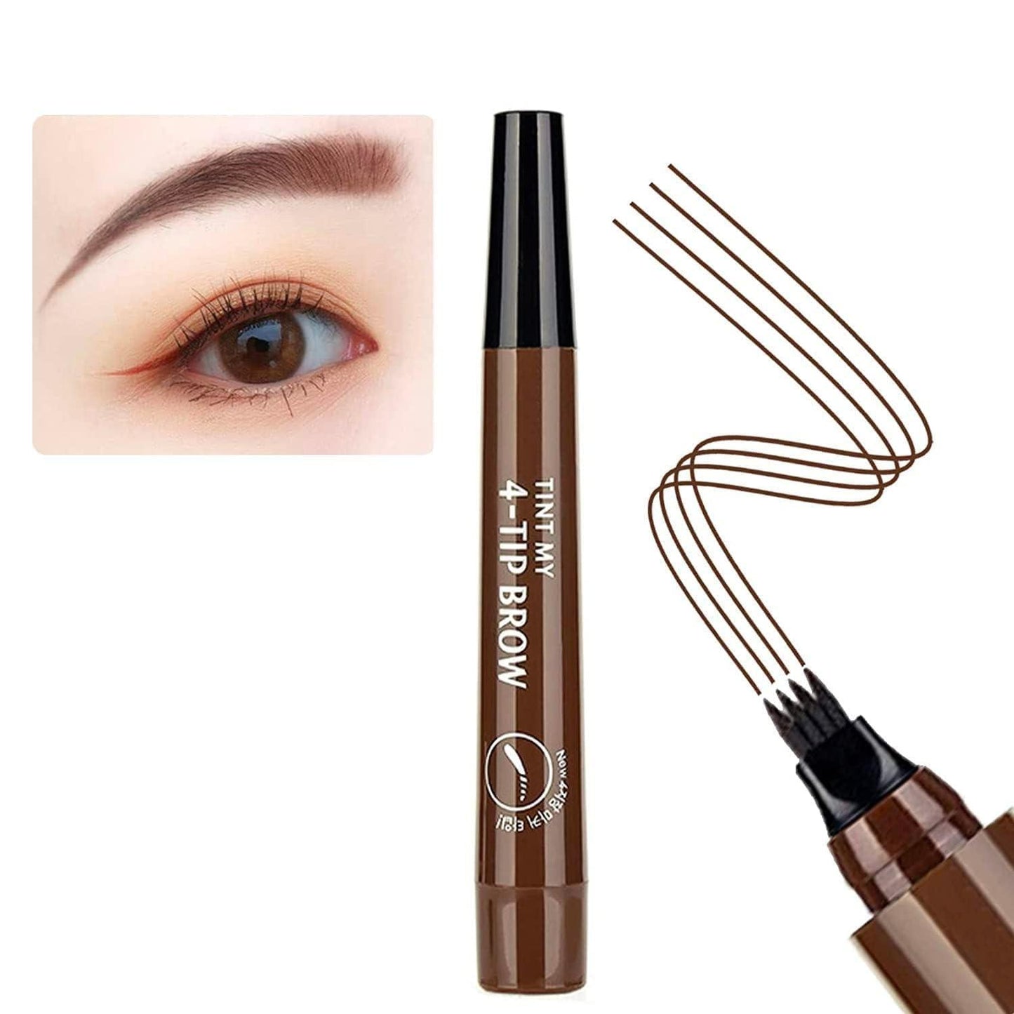 Waterproof Liquid Long Lasting 4 Points Eyebrow Pen