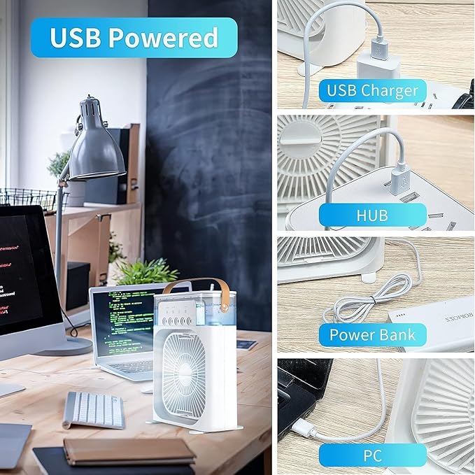 Portable 3-in-1 Air Conditioner Fan & Cooler – Instant Cooling for Home & Office