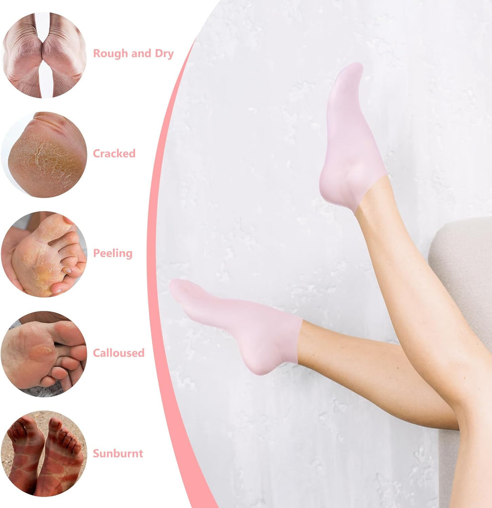 Silicone Gel Heel Socks Anti Slip For Dry Cracked Feet