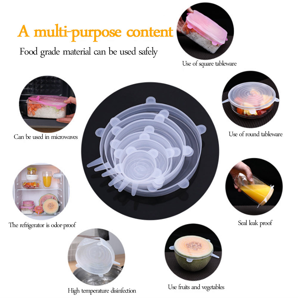Silicone Reusable Stretch LIDS - Set Of 12
