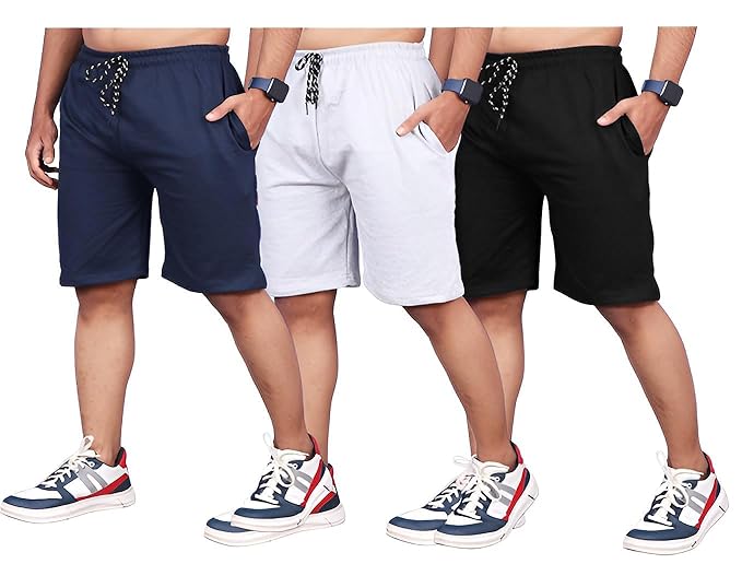 Combo Men's Stretchable Cotton Shorts(Pack Of 3)