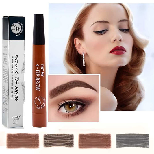 Waterproof Liquid Long Lasting 4 Points Eyebrow Pen