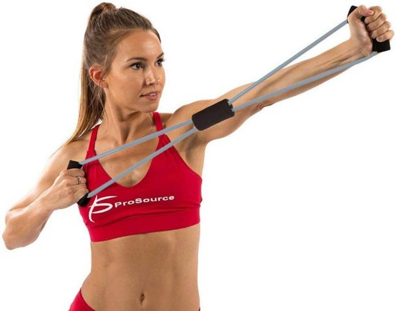 Soft Latex Figure 8 Yoga Fitness Workout Toning Resistance Tube Exercise Band for Unisex