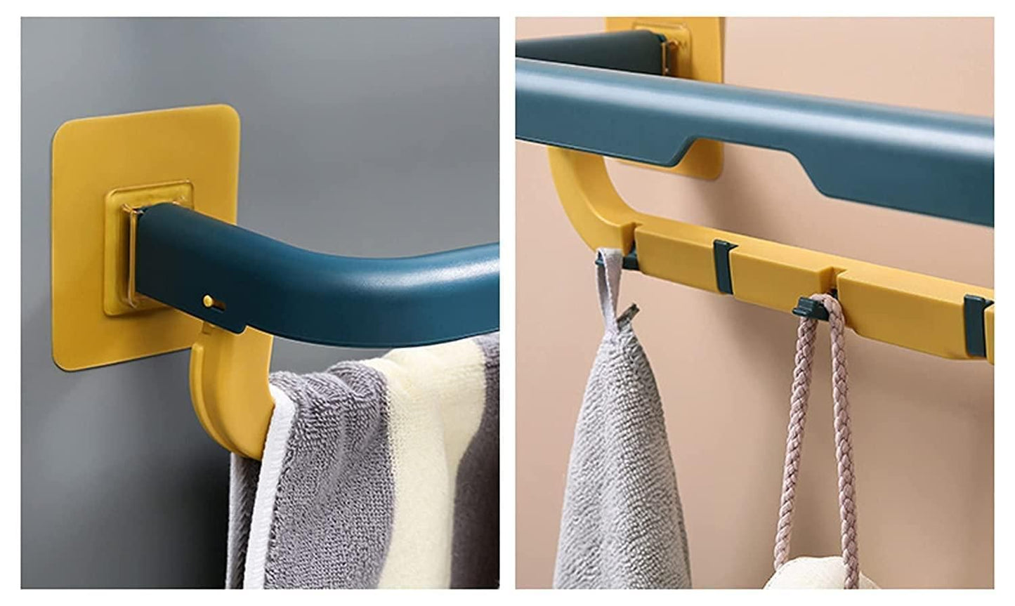 Double Layer  Towel Rack with Hooks