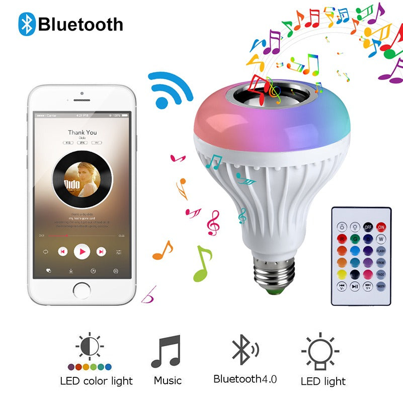 LED Music Bulb With In-Built Bluetooth Speaker
